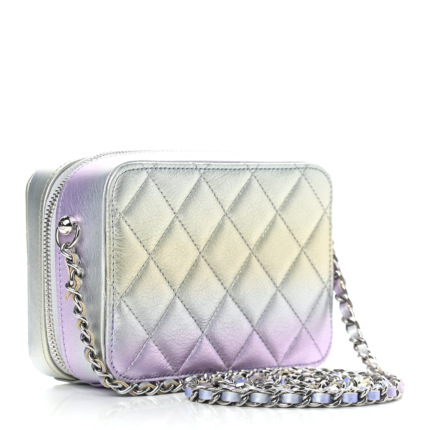 Chanel Metallic Gradient Calfskin Quilted Camera Case Blue Yellow Purple 3 of 9