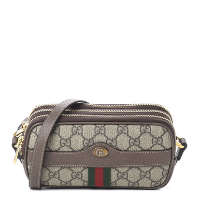 Gucci GG Supreme Monogram Web Mini Ophidia GG Bag Brown 1 of 10