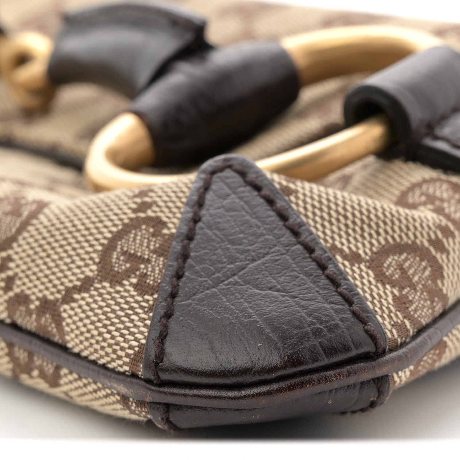 Gucci Monogram Horsebit Clutch Dark Brown 10 of 10