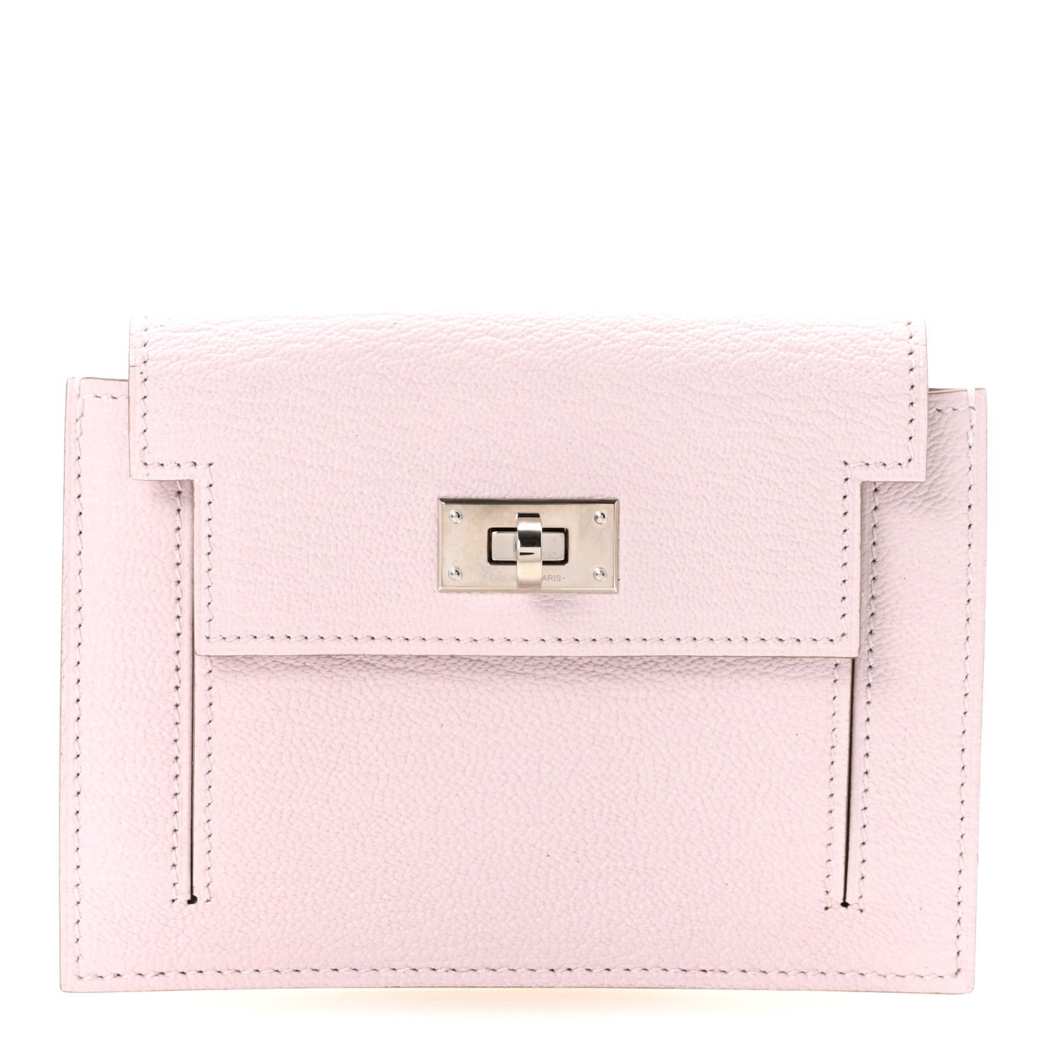 Hermes Chevre Mysore Kelly Pocket Compact Wallet Mauve Pale 1 of 7