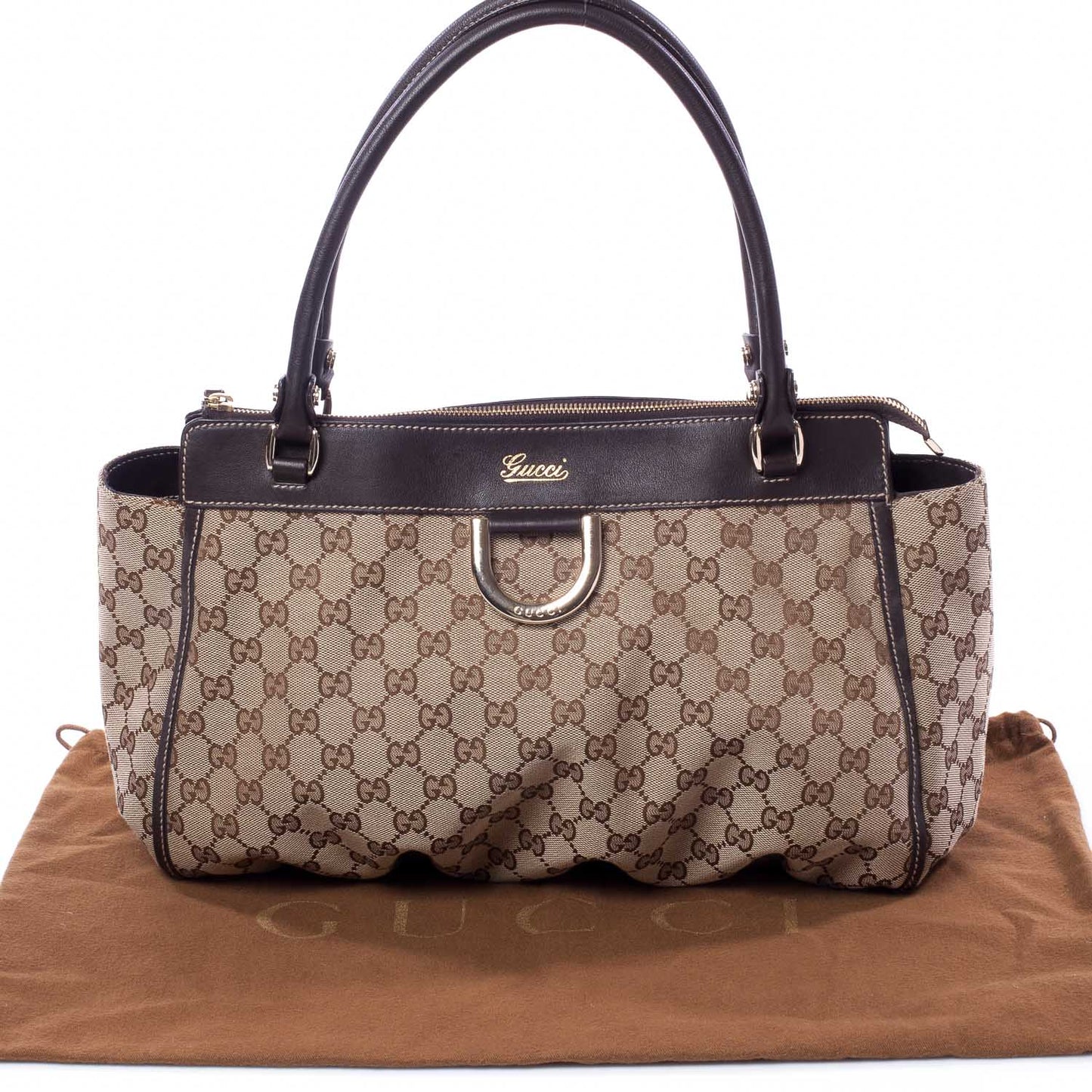 Monogram D Gold Tote Ebony