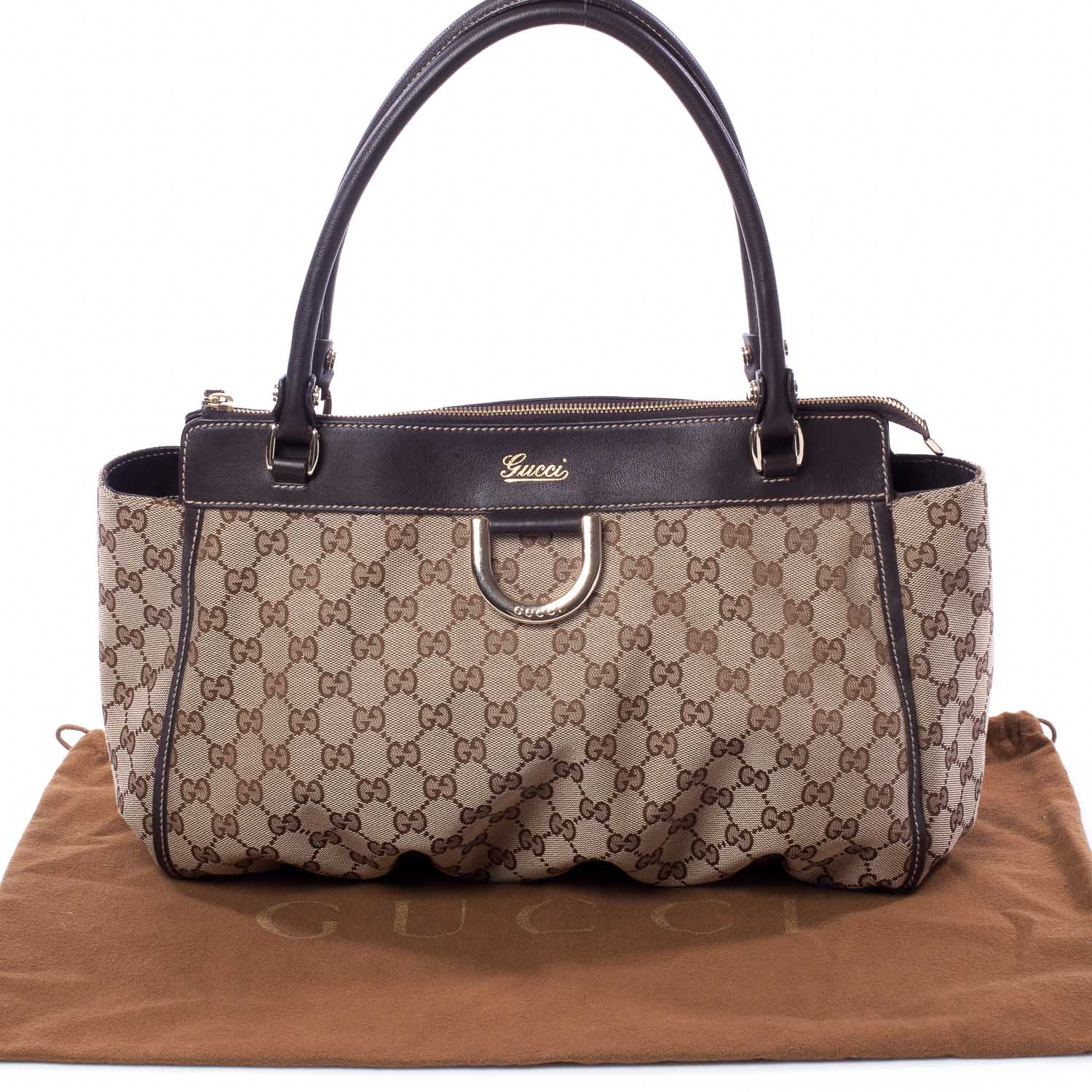 Gucci Monogram D Gold Tote Ebony 9 of 9