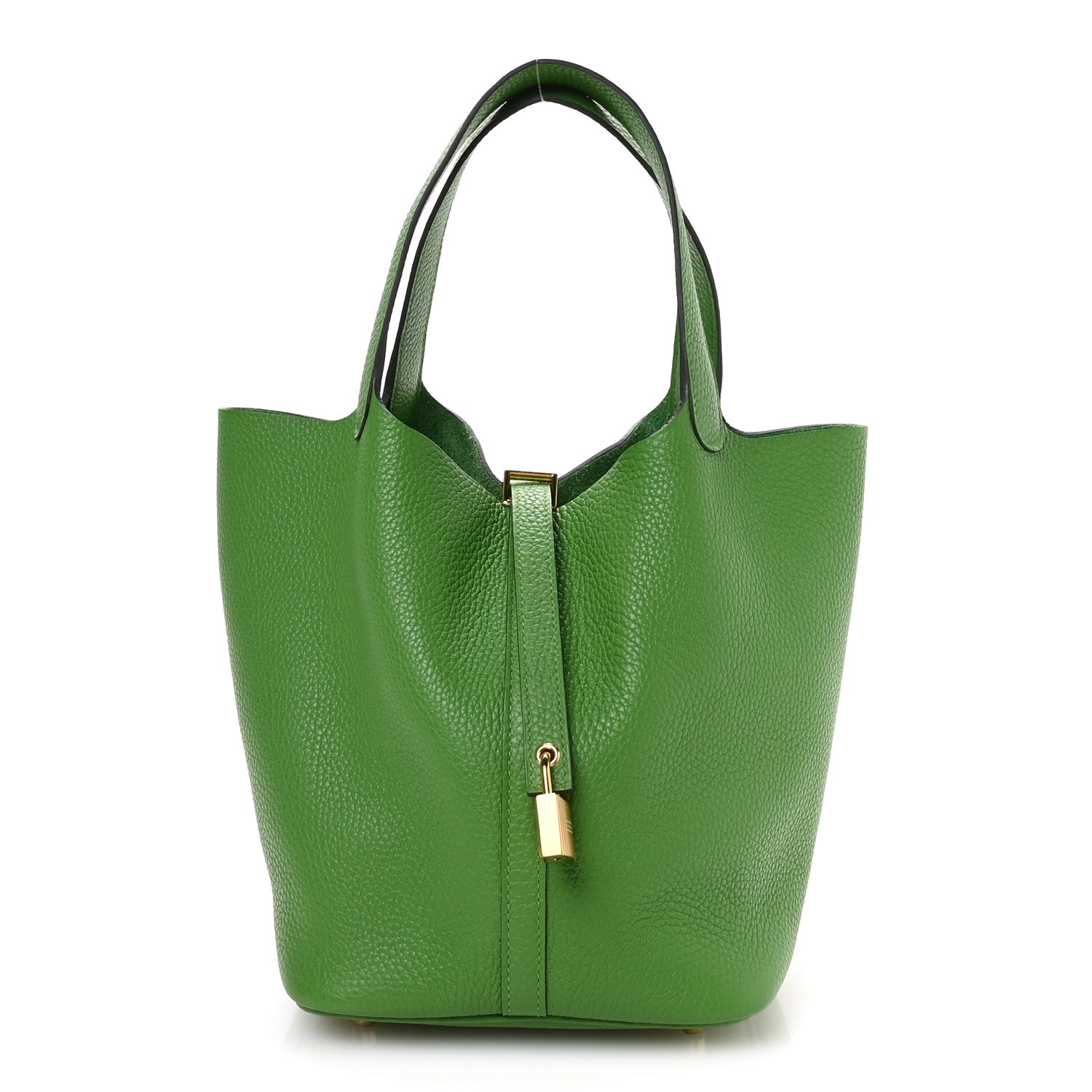 Hermes Taurillon Clemence Picotin Lock 22 MM Vert Yucca 1 of 12
