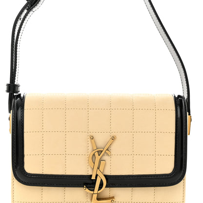 Saint Laurent Suede Quilted Monogram Small Solferino Satchel Burro Black 7 of 10