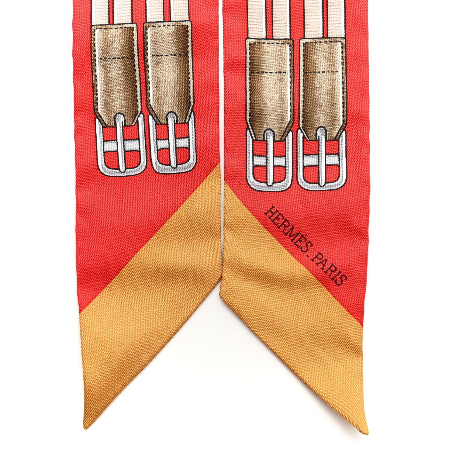 Hermes Silk Jumping Twilly Rouge Vif Caramel 2 of 4