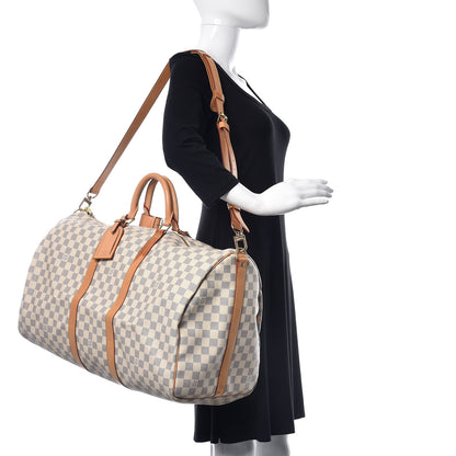 Louis Vuitton Damier Azur Keepall Bandouliere 55 2 of 11