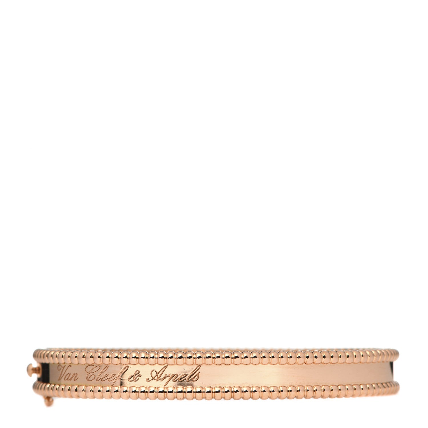 Van Cleef & Arpels 18K Rose Gold Perlee Signature Bangle Bracelet M 3 of 4