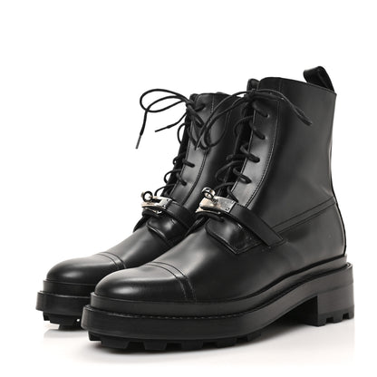 Hermes Glossed Calfskin Funk Ankle Boots 37.5 Black 3 of 6