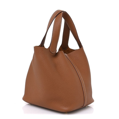 Hermes Taurillon Clemence Picotin Lock 22 MM Gold 3 of 11