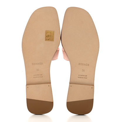 Hermes Epsom Oran Sandals 38 Rose Pale 5 of 9