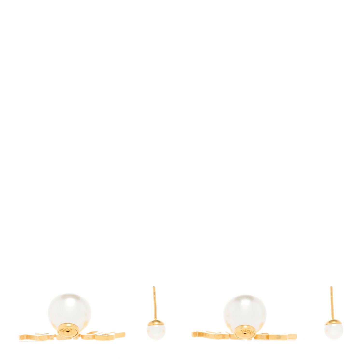 Christian Dior Metal Pearl J'Adior Tribal Earrings Gold 3 of 4