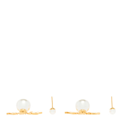 Christian Dior Metal Pearl J'Adior Tribal Earrings Gold 3 of 4