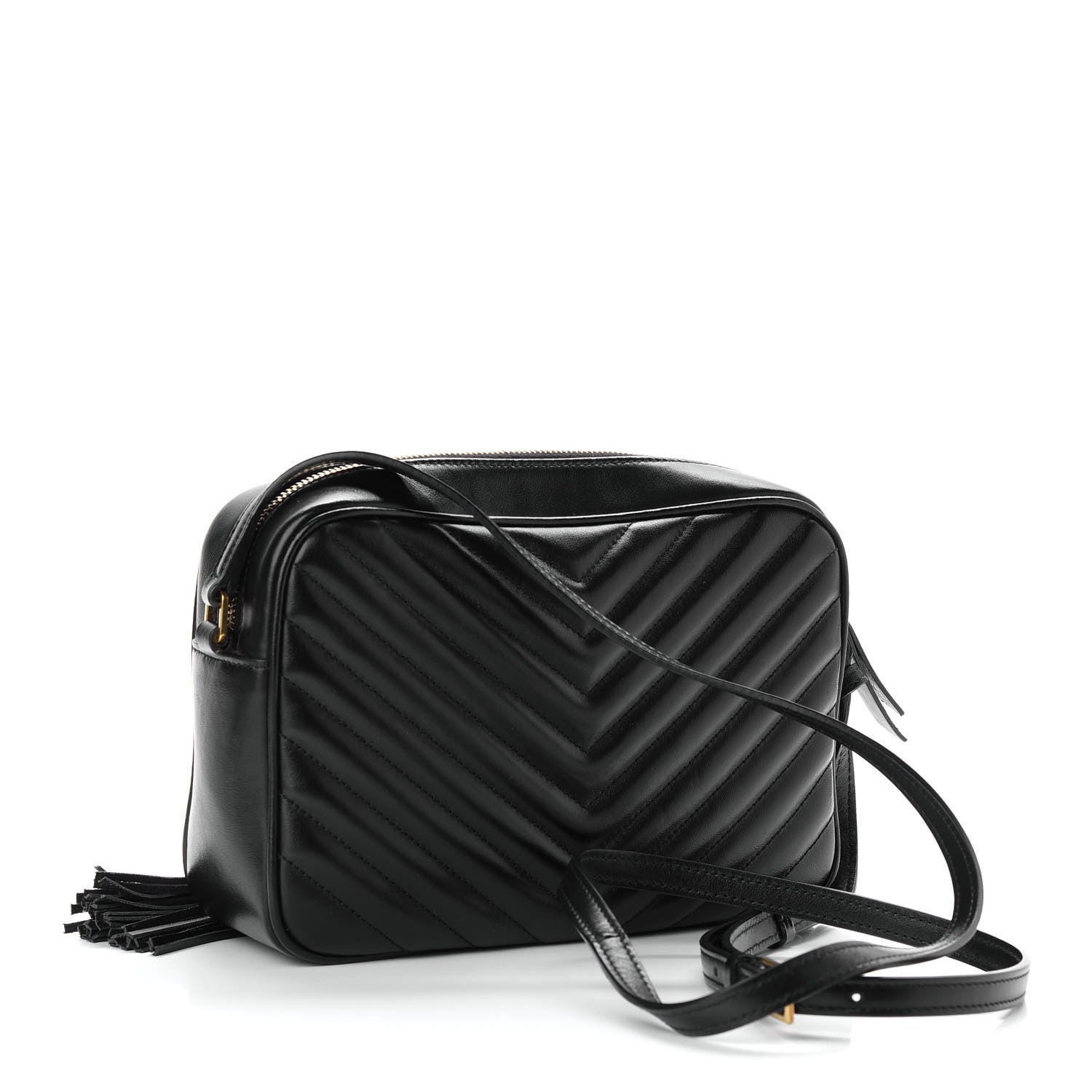 Saint Laurent Calfskin Matelasse Monogram Lou Camera Bag Black 3 of 8