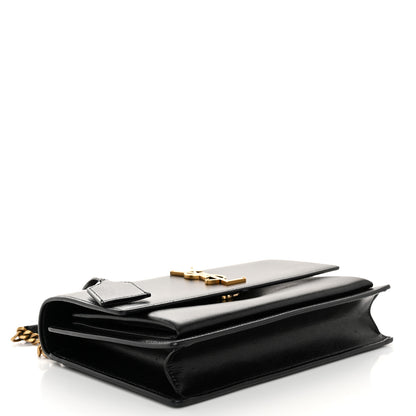 Saint Laurent SAINT LAURENT Smooth Calfskin Medium Monogram Sunset Satchel Black 4 of 9