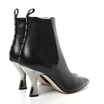Fendi Vitello Colibri 85mm Ankle Booties 39.5 Black Antracite 4 of 10