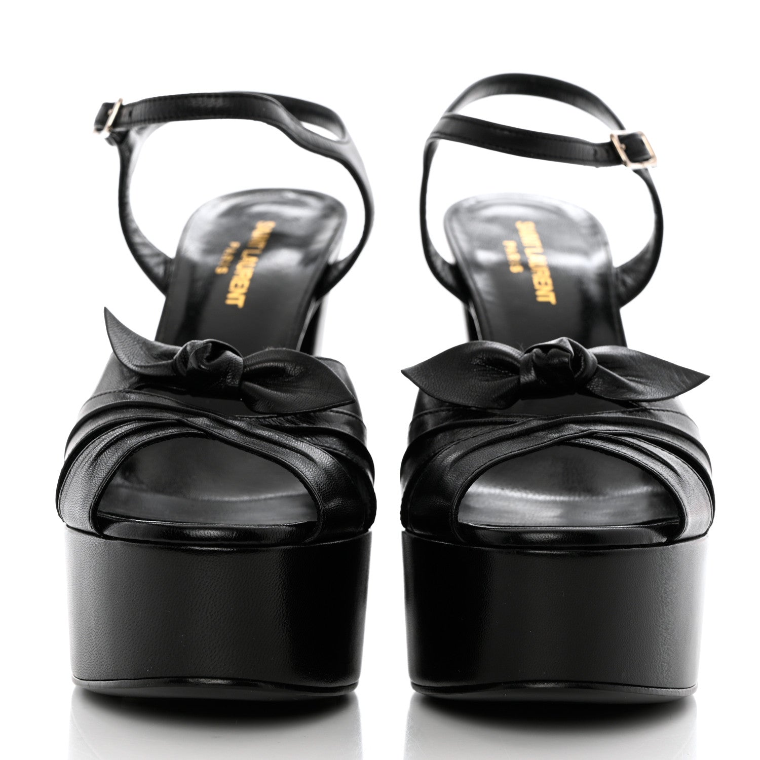Saint Laurent Goatskin Candy 80 Platform Sandals 39.5 Black 2 of 9
