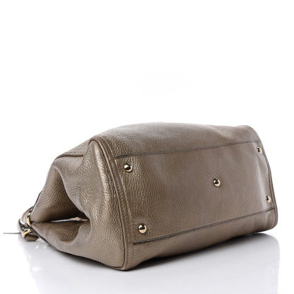 Gucci Metallic Pebbled Calfskin Medium Soho Shoulder Bag Golden Beige 4 of 18
