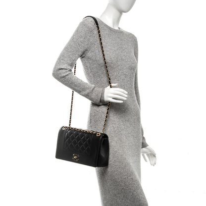 Chanel Sheepskin Quilted Vintage Mademoiselle Flap Black 2 of 8