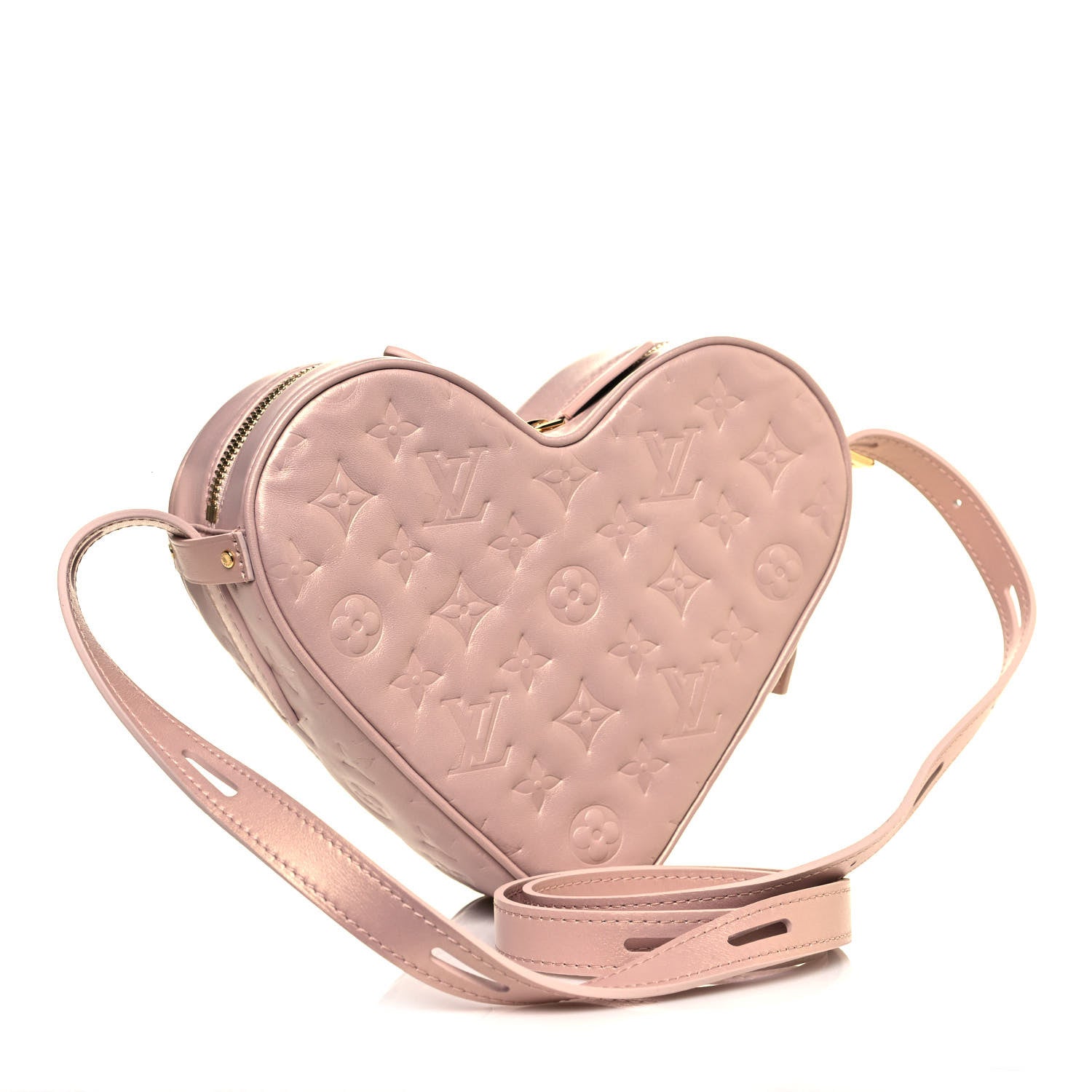 Louis Vuitton Lambskin Embossed Monogram Fall In Love Sac Coeur Light Pink 3 of 9