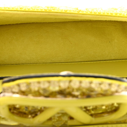 Valentino Garavani Crystal Nappa Enamel Vlogo Small Loco Shoulder Bag Lemon Cedar 5 of 9