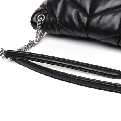 Saint Laurent Lambskin Quilted Medium Loulou Puffer Monogram Chain Satchel Black 23 of 23