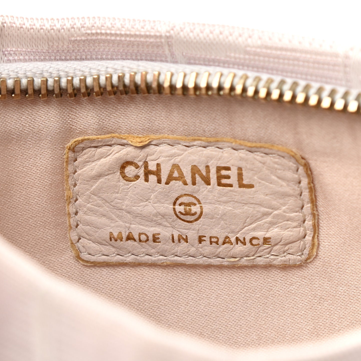 Nylon Travel Zip Pouch Beige