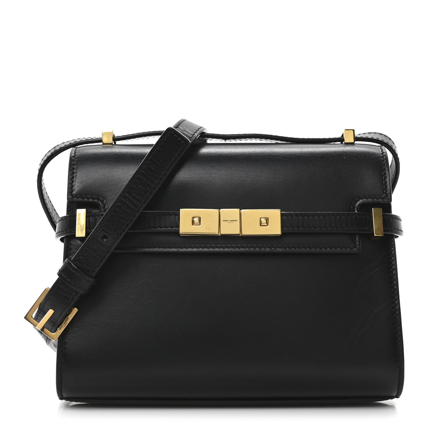 Smooth Calfskin Mini Manhattan Shoulder Bag Black