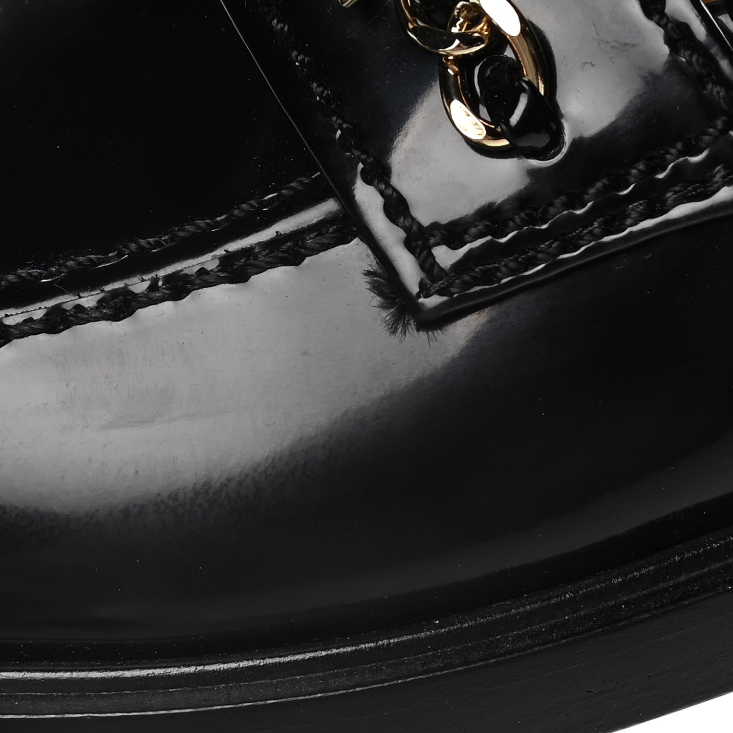 Chanel Shiny Calfskin Logo Loafers 38 Black 12 of 15