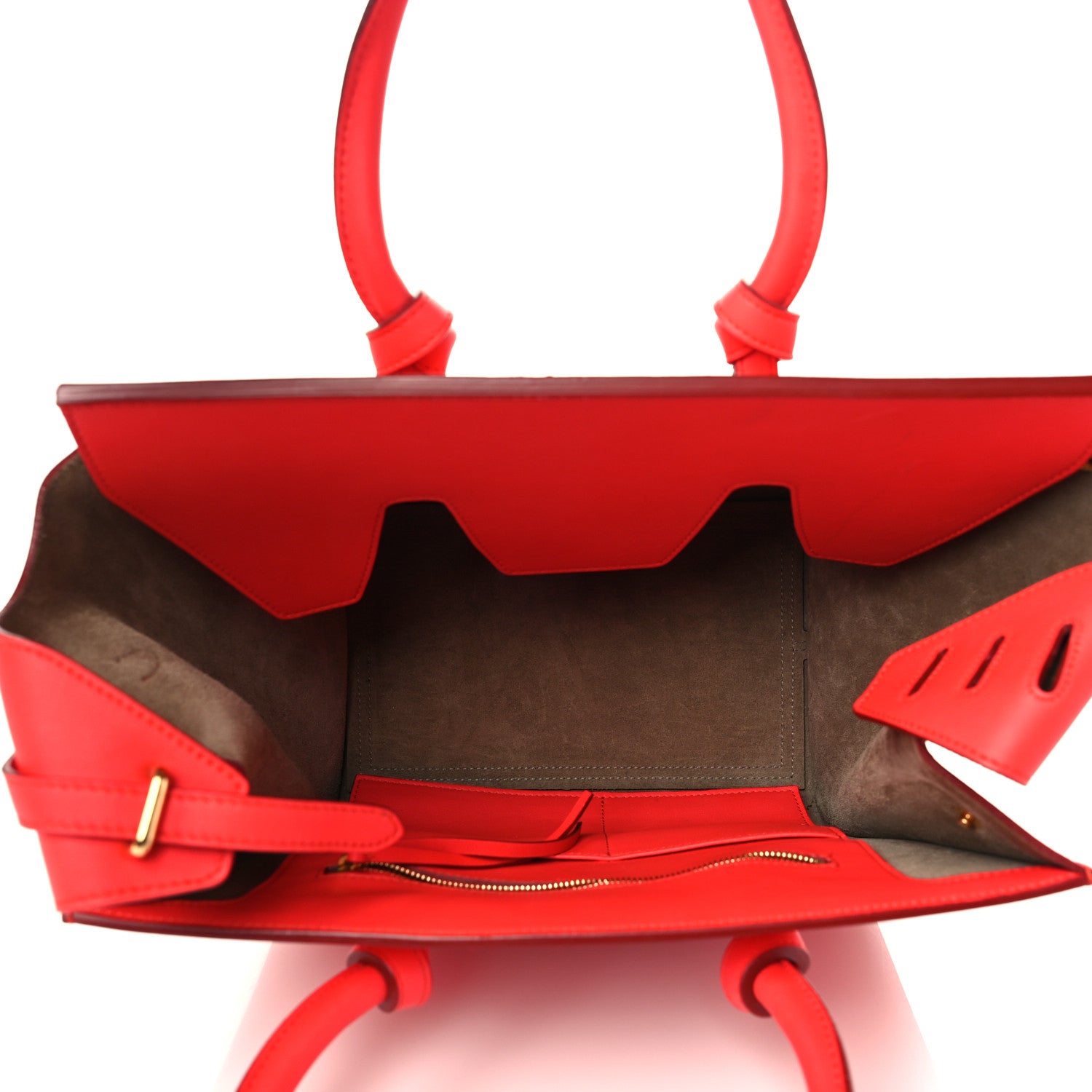 Celine Smooth Calfskin Small Tie Knot Tote Red 4 of 7