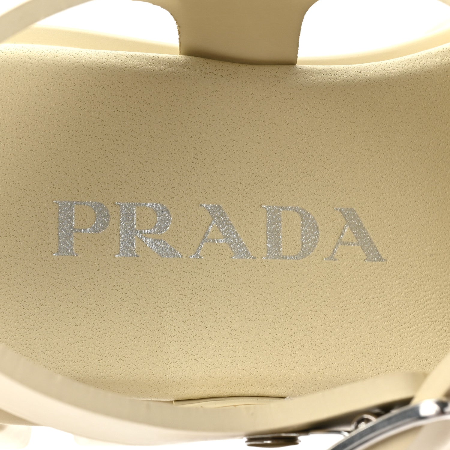 Prada Foam Rubber Metal Triangle Logo Monolith 55mm Cage Sandals 35 Quarzo 7 of 9