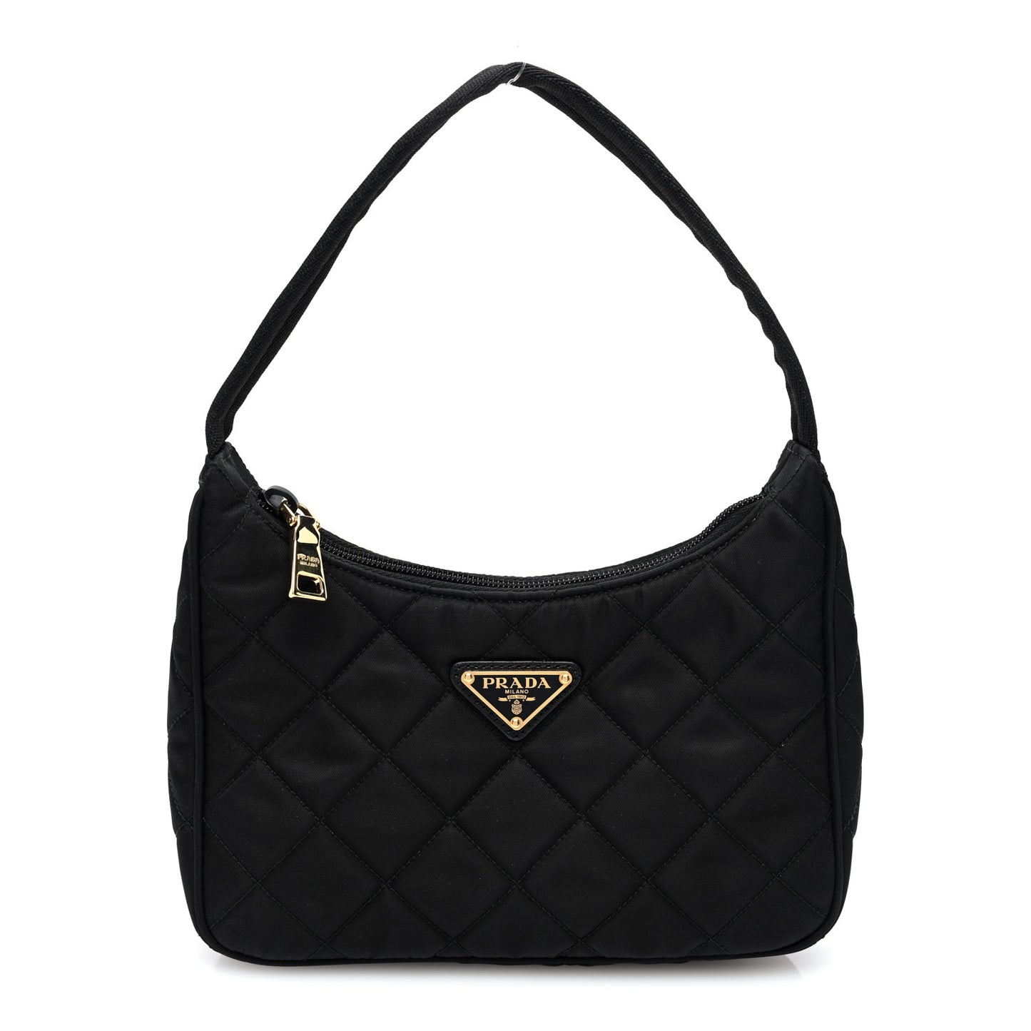 Tessuto Nylon Stitched Shoulder Bag Black