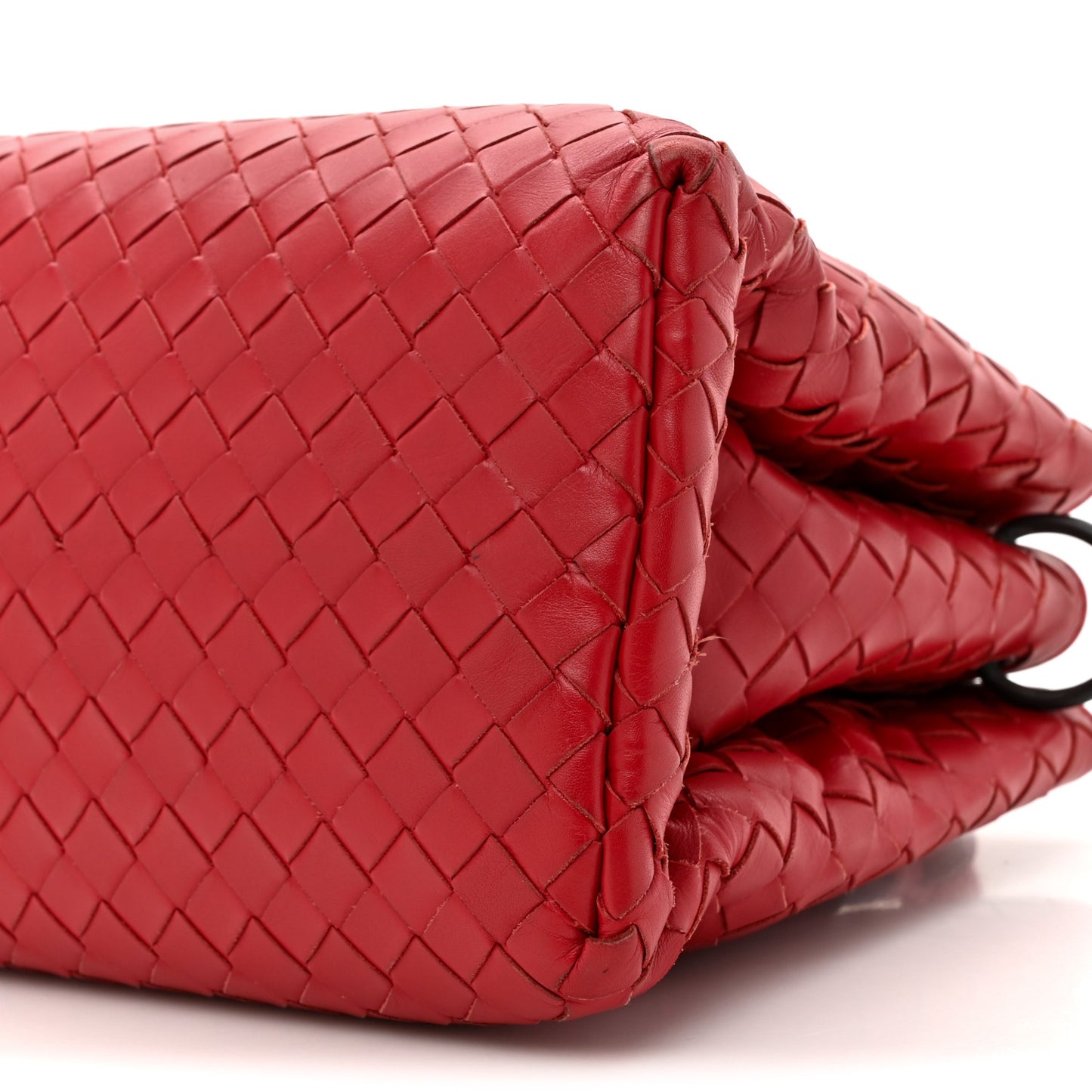 Nappa Intrecciato Small Roma Tote Red