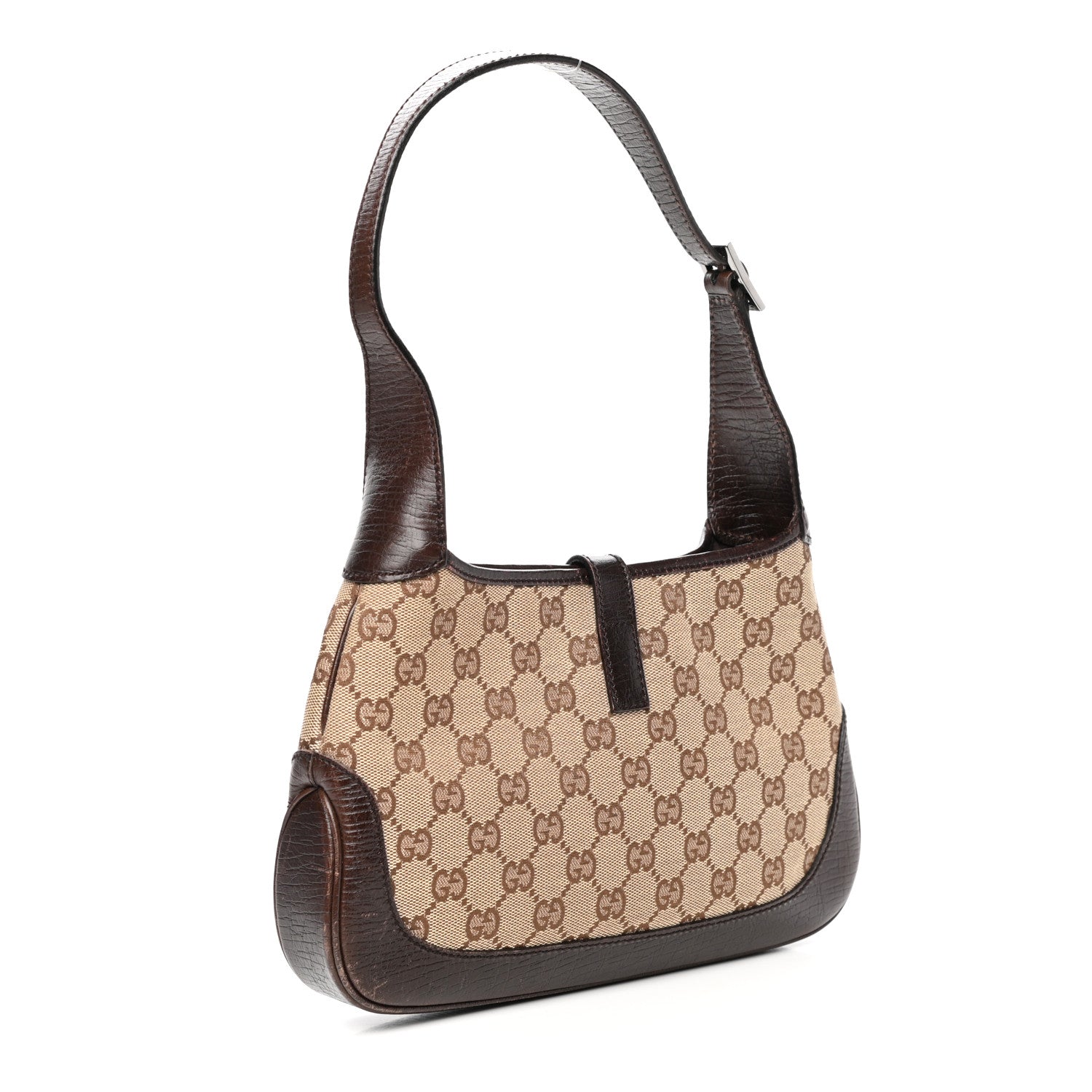 Gucci Monogram Web Jackie O Hobo Dark Brown 3 of 12