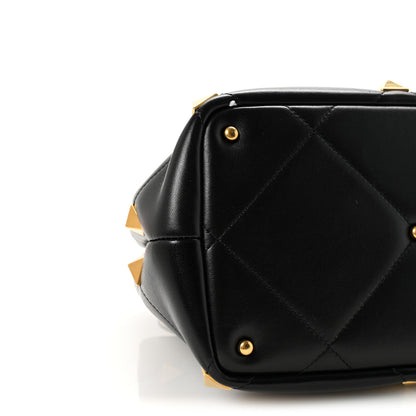 Valentino Garavani Nappa Roman Stud The Handle Bag Black 8 of 9