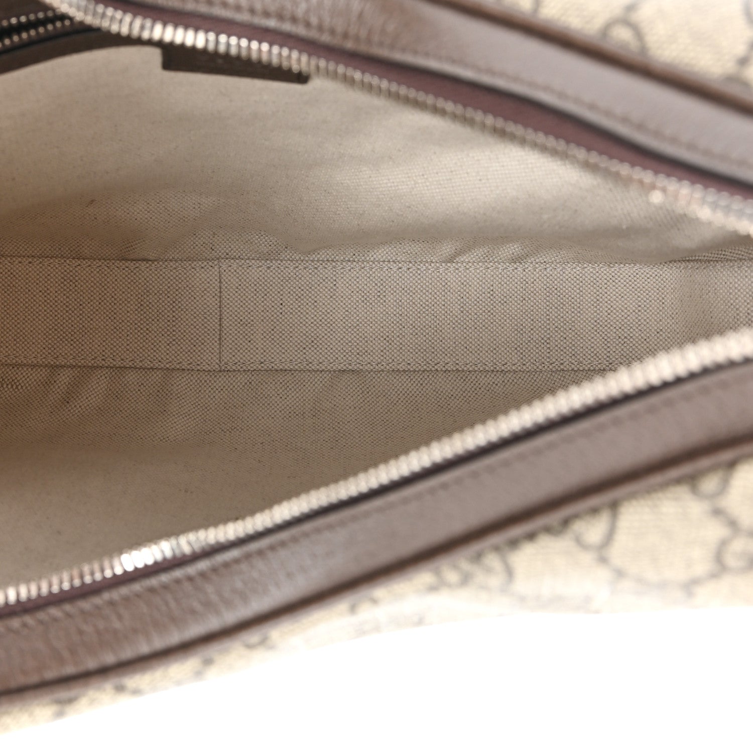 Gucci GG Supreme Monogram Textured Calfskin Web Large Attache Shoulder Bag Beige Ebony New Acero 5 of 9