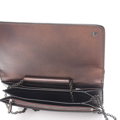 Bottega Veneta Metallic Nappa Intrecciato Continental Wallet on Chain Dark Copper 5 of 10