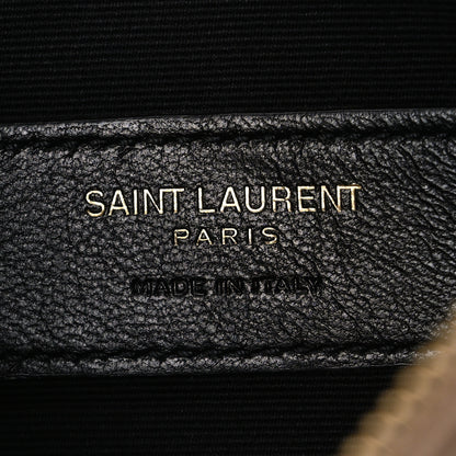 Saint Laurent Grain De Poudre Chevron Monogram Bill Pouch Dark Beige 6 of 8