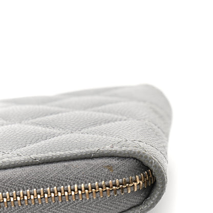 Chanel Caviar Quilted Zip Coin Purse Grey 11 of 12