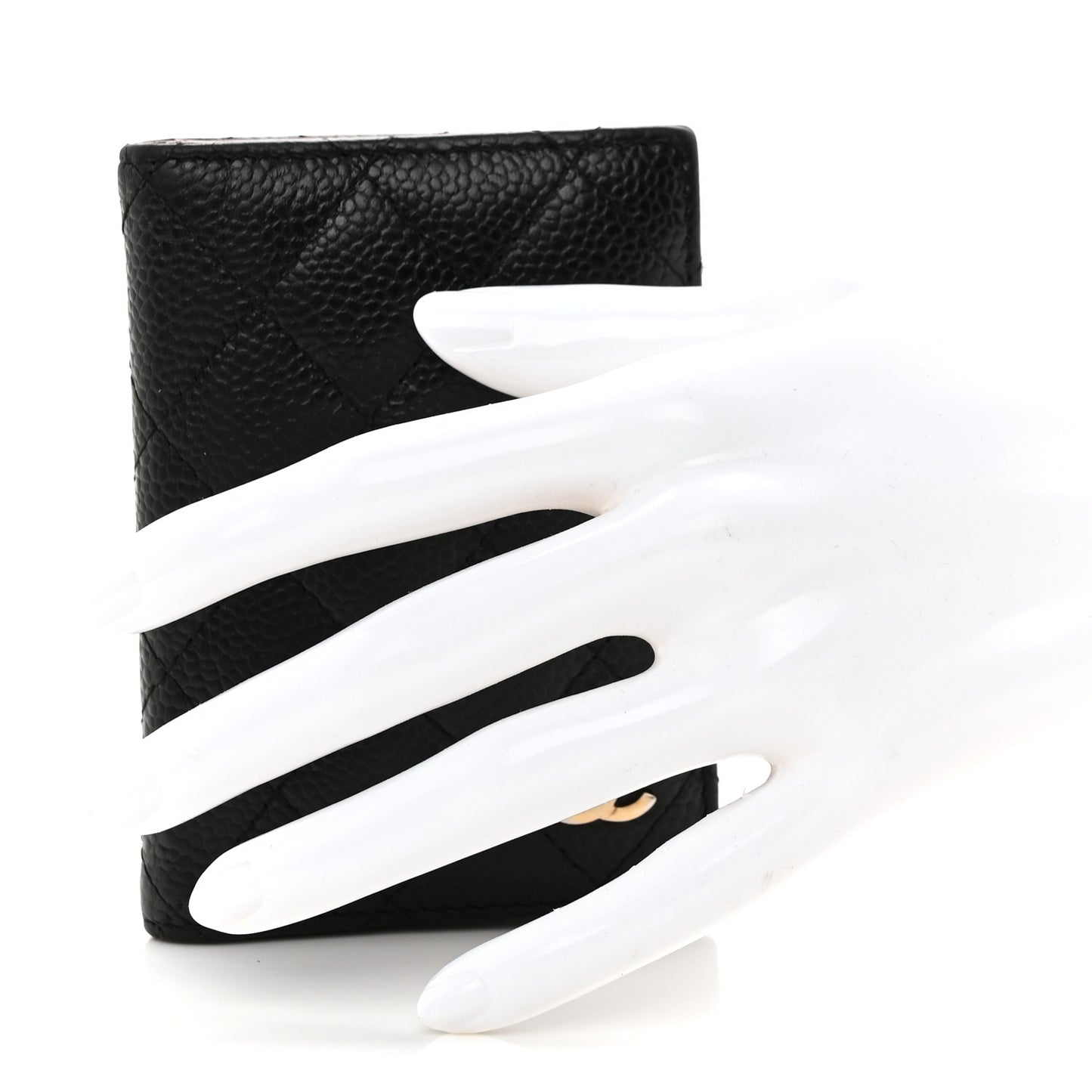 Caviar Quilted Card Holder Wallet Black