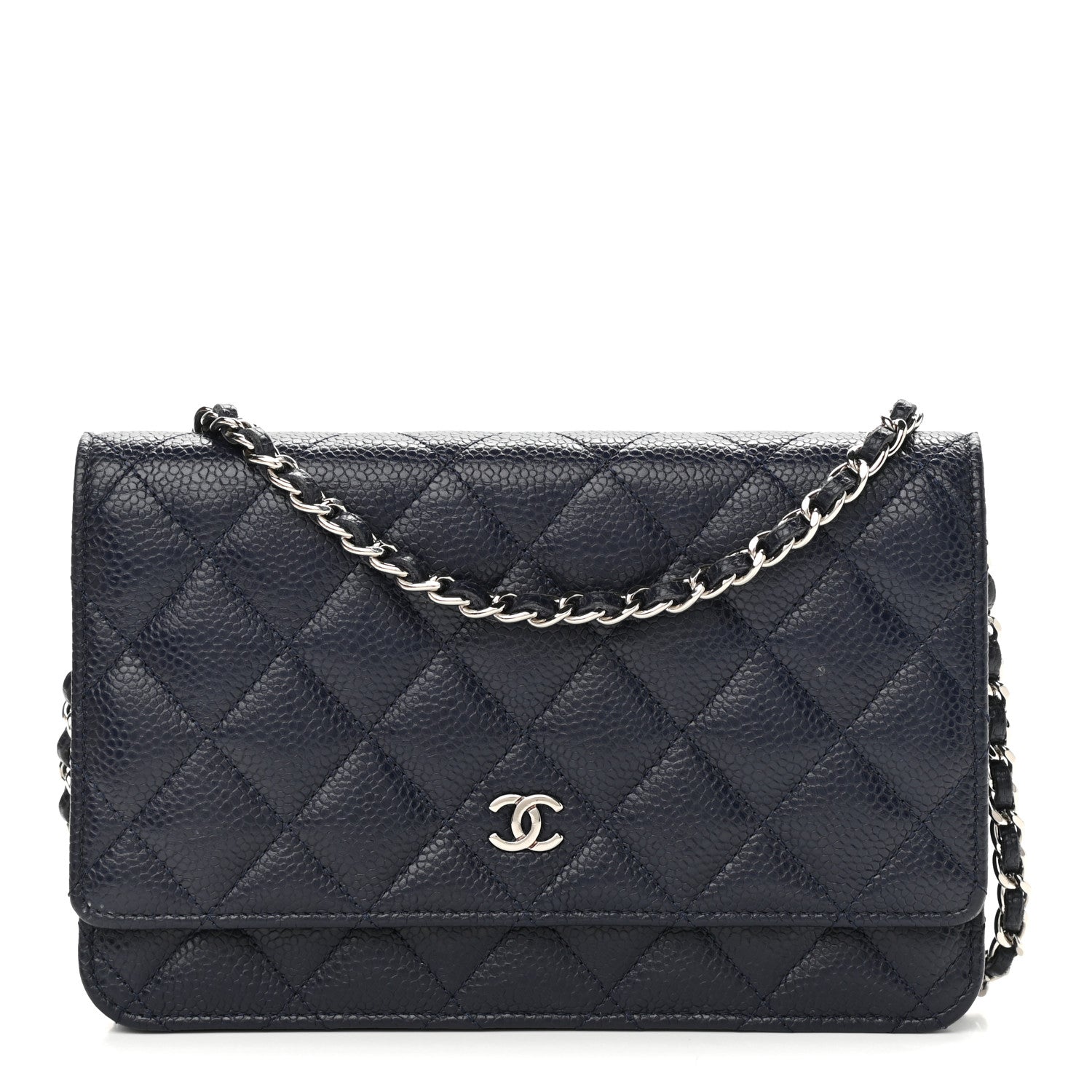 Chanel Caviar Quilted Wallet On Chain WOC Navy 1 of 14