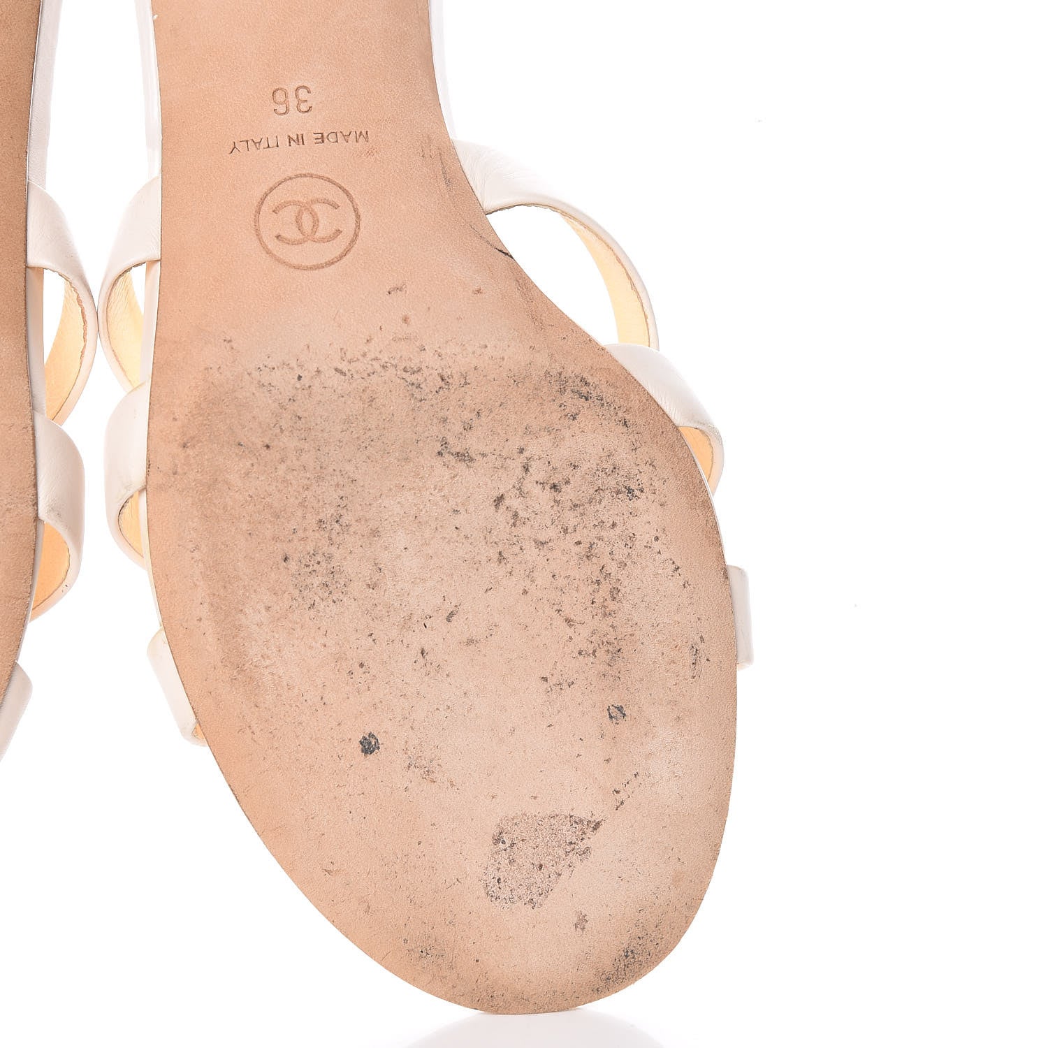 Chanel Calfskin Pearl CC Mule Sandals 36 White 13 of 18