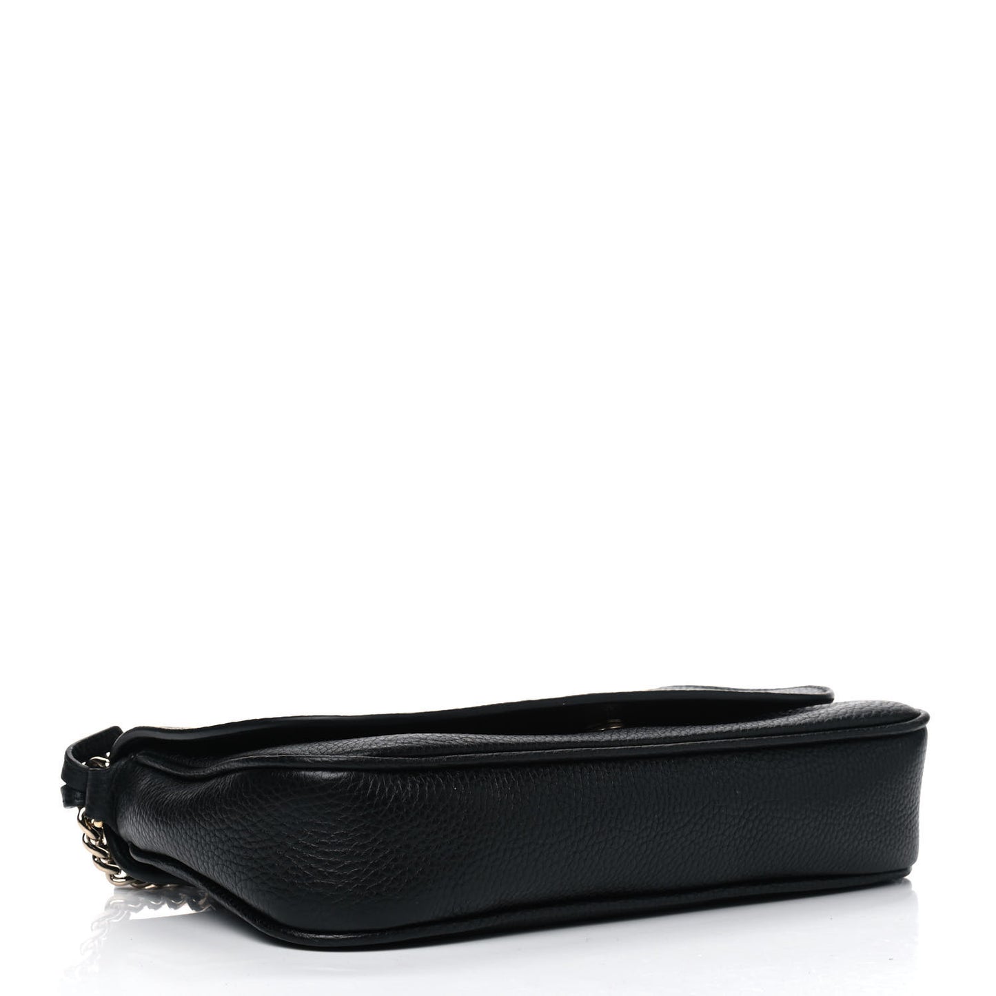 Pebbled Calfskin Medium Soho Flap Crossbody Black
