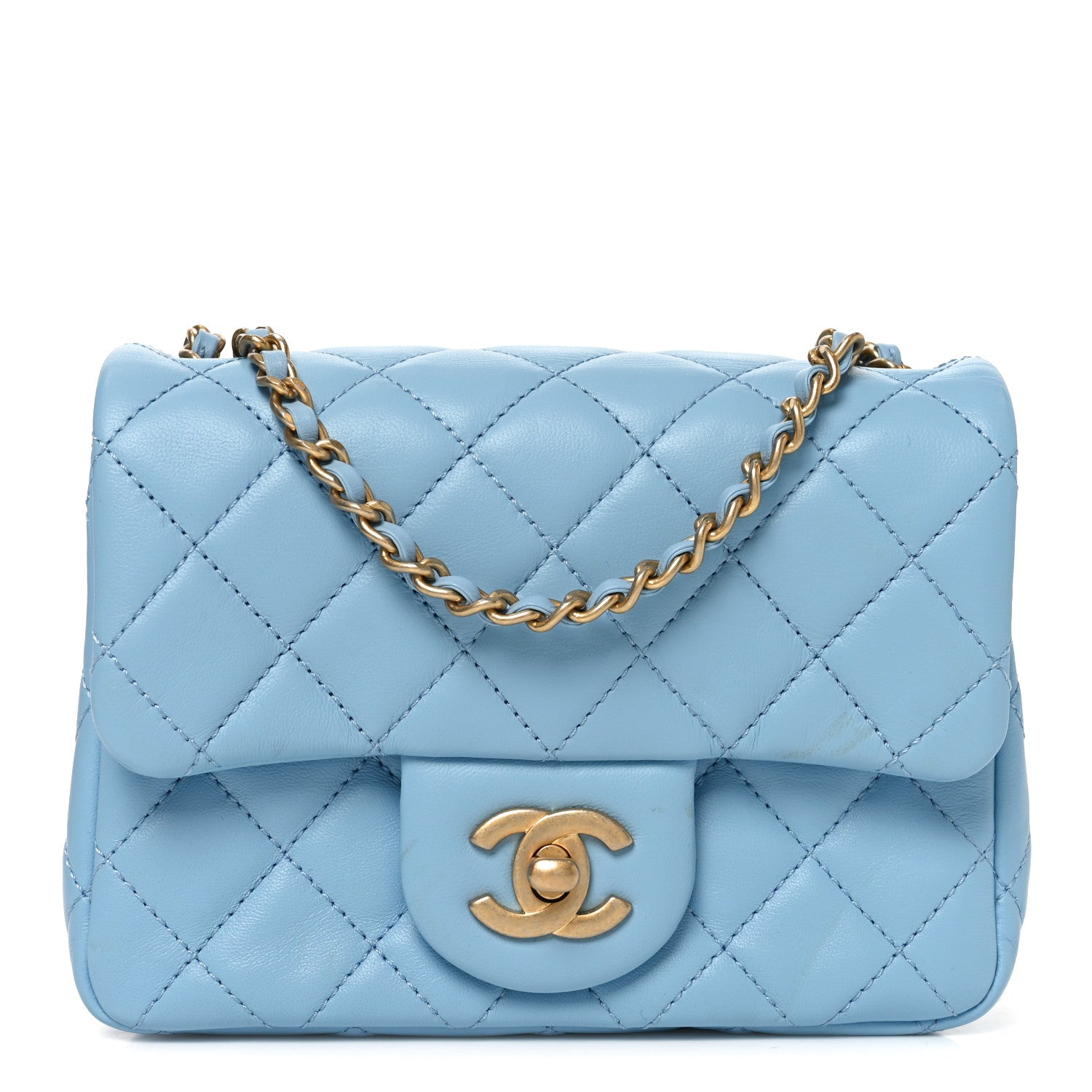 Chanel Lambskin Quilted Mini Pearl Crush Flap Light Blue 1 of 11