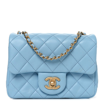Chanel Lambskin Quilted Mini Pearl Crush Flap Light Blue 1 of 11
