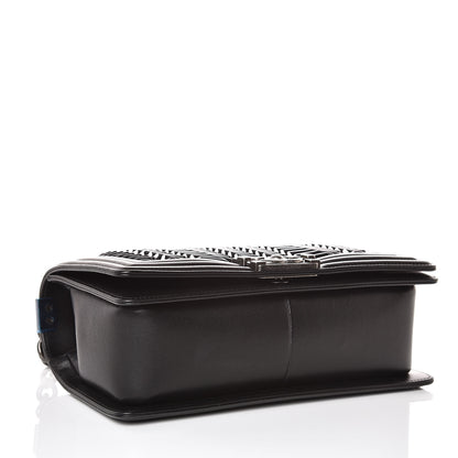 Chanel Lambskin Pleated Medium Boy Flap Black 4 of 8