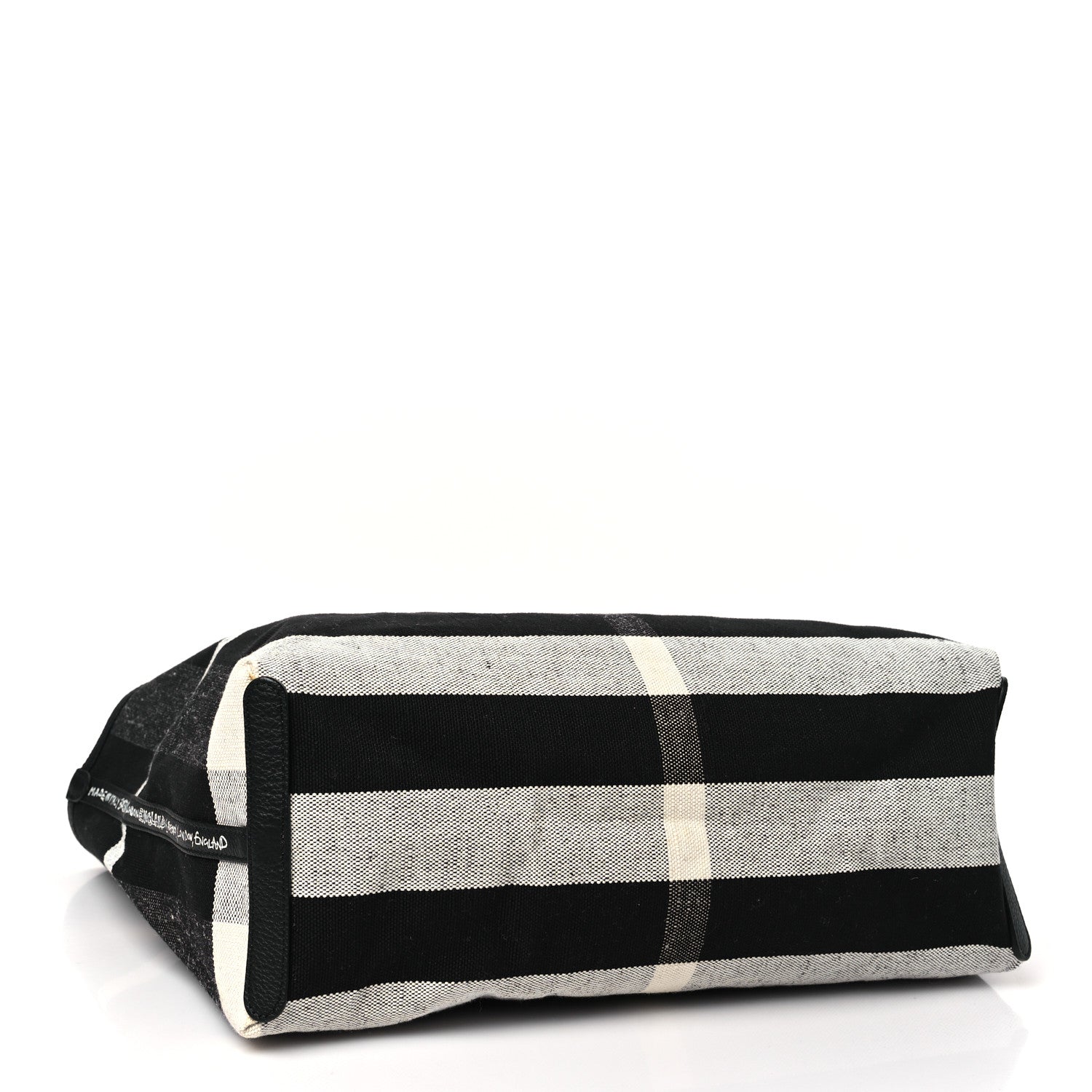 Burberry Coated Canvas Mega Check Medium Doodle Tote Black White 7 of 15