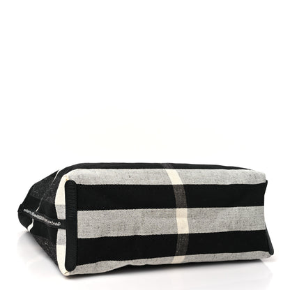 Burberry Coated Canvas Mega Check Medium Doodle Tote Black White 7 of 15