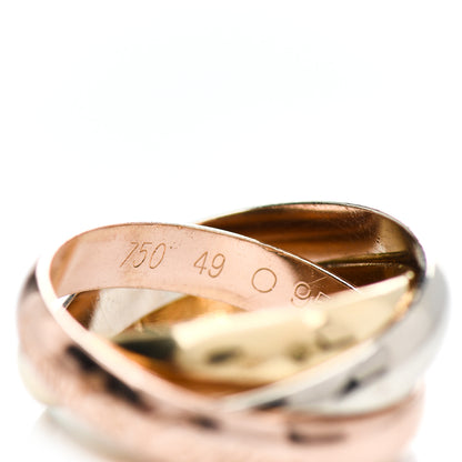 Cartier 18K Pink Yellow White Gold Classic Les Must De Cartier Trinity Ring 49 4.75 4 of 4