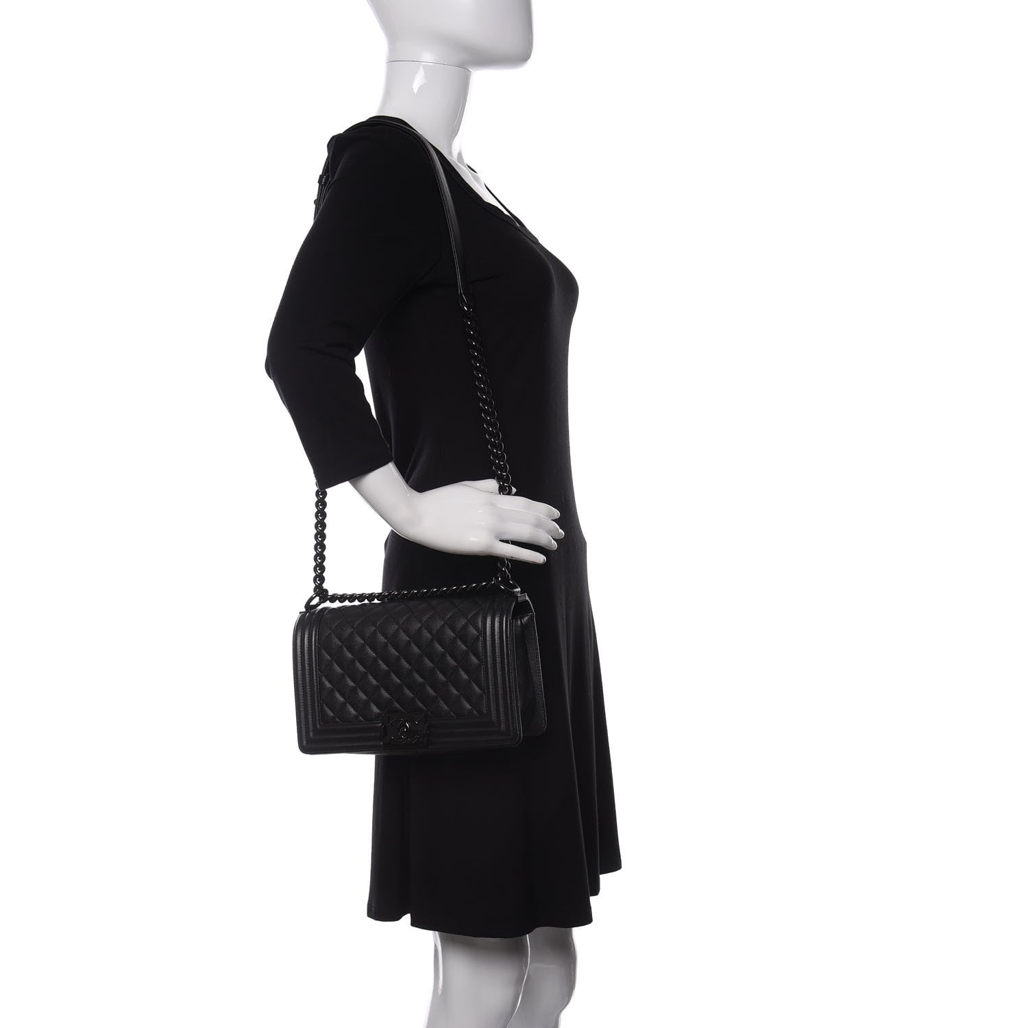 Chanel Caviar Quilted Medium Boy Flap So Black 2 of 11
