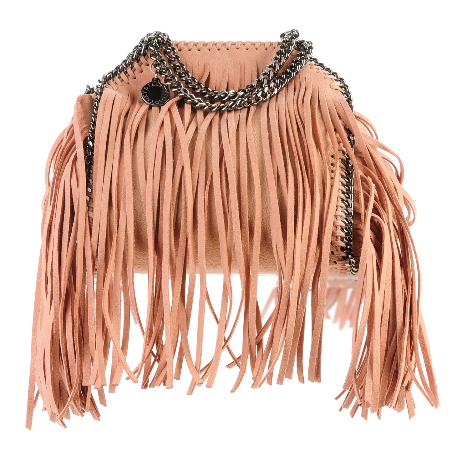 Shaggy Deer Fringe Tiny Falabella Tote Powder